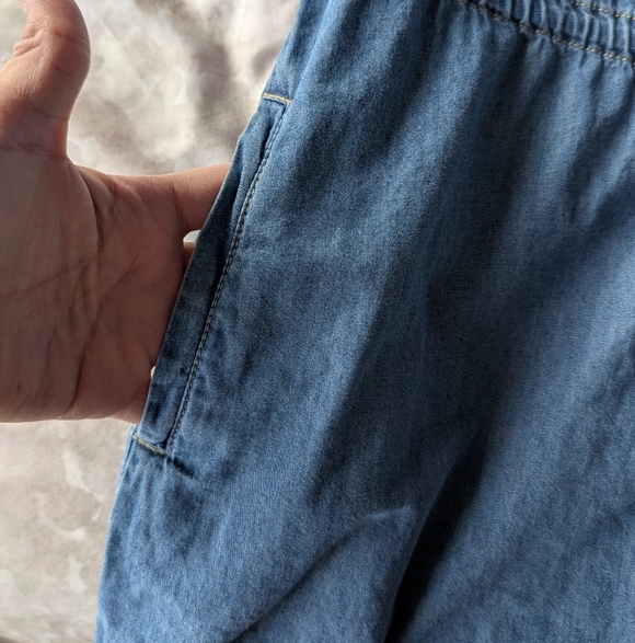 Paige Mila Chambray Denim Shirt Button up Tie Cinch Waist Dress Size XS - Picture 7 of 8